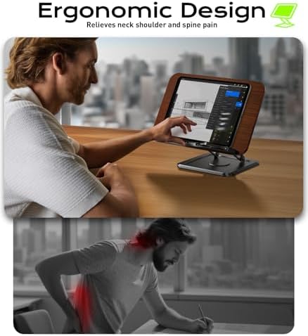 LOXP Book Stand for Reading, 360° Rotating Holder with Page Clip, Ergonomic - Image 3