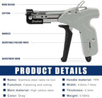 Zhushan Stainless Steel Cable Tie Gun, Auto Tighten & Cut Tool for 4.6–7.9mm Metal Ties, 4-Level Tension, Heavy-Duty & Easy to Use - Image 2