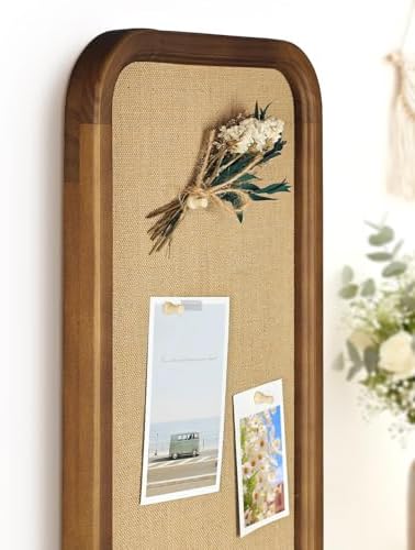 12" x 36" Long Narrow Bulletin Board，Linen Fabric Pin Board with Wooden Frame，Vertical Farmhouse Wall Memo Board for Home Office，Entryway Decor，Linen Board-3090BN - Image 4