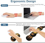 Ergonomic Keyboard Wrist Rest & Mouse Pad Wrist Rest Set, Large XXL Gaming Desk Mat 31.5"x 11.8" with Memory Foam, Easy Typing Pain Relief for Office & Home, American Flag Jungle Deer - Image 3