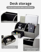 VLANDO Desk Organizer with Drawer for Office, Vanity and Nightstand, Grey - Image 4