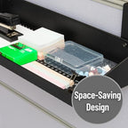 Mind Reader Hanging Cubicle Shelf, Metal Storage Organizer for Cubicle Walls up to 2 Inches Thick, 20.25" x 7", Black - Image 6