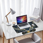 Celestial Moon Desk Mat Set Sun Star Vintage Sky Large Mouse Pad with Wrist Rest 4in1 Desk Mat for Desktop Ergonomic Computer Desk Arm Wrist Anti-Slip Computer Mouse Pad Home Office Gaming - Image 7