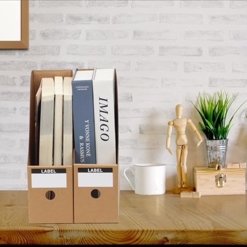 24 Pcs Cardboard Magazine File Holders Paper Magazine Book Bin Box - Image 2