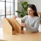 2 Pack Bamboo Magazine File Holder Book Holder Frames - Image 5