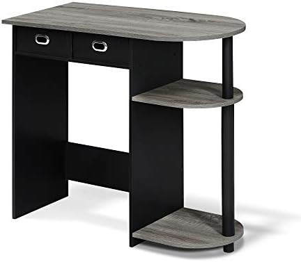 Furinno GO GREEN Desk, 31.5" Wide Gaming Desk with 2 Side Shelves and Storage Bins, Computer Desk, Office Desk for Home Office, Study Room, Dorm, Bedroom, French Oak - Image 5