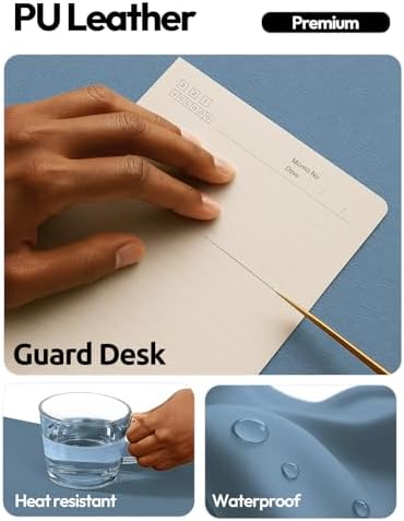 YSAGi Leather Desk Pad Protector, Office Desk Mat, Large Mouse Pad, Non-Slip PU Leather Desk Blotter, Laptop Desk Pad, Waterproof Desk Writing Pad for Office and Home (Blue,55" x 24") - Image 4