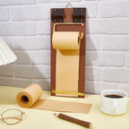 Refillable Hanging Notepad with Cutter and Pen for Wall Vintage Clipboard Memo Board Kraft Paper Roll Wooden Note Paper Dispenser Mounted Paper Holder for to-do List Home Office(Burlywood) - Image 4