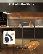 LUXSURE Ring Light Tripod for iPhone with Light,Overhead Camera Mount with Casters,Ring Light with Stand and Phone Holder for Video Recording,Phone Tripod with Light for Live Streaming/Cooking - Image 4