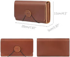 Genuine Leather A6 Receipt Organizer, Leather Expanding Accordion File Folder, 7 Pockets Expanding Bill Receipt Holder for Receipts,Invoices,Coupons,Cards, 7.8X4.3 Inches - Image 2