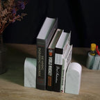 Koville Luxury Greek Marble Bookends for Shelves, Decorative Book Ends, 7lbs Heavy-Duty Marble Book Holders, Bookshelf Apartment Decor for Normal Books/CD/Video Games(Volakas) - Image 7