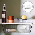 8 Pack Hanging Under Shelf Storage Basket, Steel Hanging Wire Rack Storage Baskets, Slide-in Baskets Organizer for Kitchen Cabinet Desk Organizer Storage, Space Saving, 16"D x 9"W x 5.9"H - Image 4