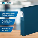 Premium Economy 3-Ring Binder, Spine Label, 1.5" Round Rings, Navy Blue 6Pk - Image 4