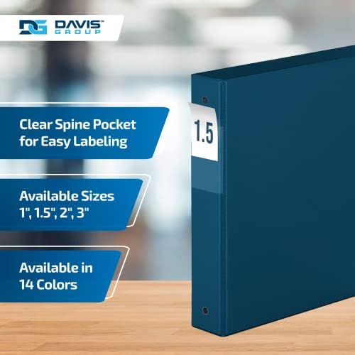 Premium Economy 3-Ring Binder, Spine Label, 1.5" Round Rings, Navy Blue 6Pk - Image 4