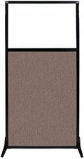 Versare Workstation Partition | Portable Wall Divider | Modern Office Cubicle | Free Standing Privacy Screen | Flexible Work Space | 33" x 70" W/Window, Latte Fabric Panels by VERSARE