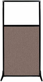 Versare Workstation Partition | Portable Wall Divider | Modern Office Cubicle | Free Standing Privacy Screen | Flexible Work Space | 33" x 70" W/Window, Latte Fabric Panels by VERSARE