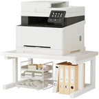 Desktop Printer Stand, 19.7″x 15.7″ 2-Tier Large Printer Shelf fit 3D Laser Printer/Scanner/Fax Machine, Industrial Storage Rack for Home Office Storage, White P5040-W by WelcometoWRITECRYProduct