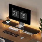AFOOYO Large Dual Monitor Stand For Desk,43 Inch Desktop Computer Riser with Felt Drawer Acrylic Legs Desk Shelf Organizer For Computer/Laptop/PC/Printer/TV by AFOOYO