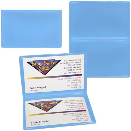 StoreSMART - Powder Blue Folding Business Card Holders - 100 Pack - Polypropylene Plastic (RPP2915PB-100) - Image 3