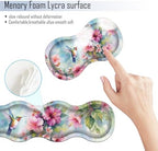 TGFEWYTJYJ Extended Gaming Mouse Pad,Memory Foam Ergonomic Keyboard Mouse Wrist Rest Support Set,Large Desk Mat with Stitched Edges,Non-Slip Base Mousepad Home Office,Flower Hummingbird - Image 5