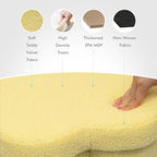 B FSOBEIIALEO Storage Ottoman Cube, Flowers Shaped Ottomans with Storage Foot Stool Footrest for Lving Room, Boucle Ottoman Seat for Dorm Room,Faux Teddy Fur, Yellow 12.6"x12.6"x12.6" - Image 6