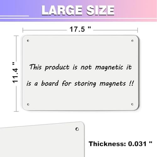White 2Pack Magnetic Board,17.5" x 11.4" Magnet Bulletin Board to Display Magnetic Notes, Poetry, Photos, Suitable for Wall, Refrigerator, Cabinet etc, Come with 4 Pcs Dual Lock Tape and Screws - Image 2
