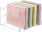 1 Pack 5 Section Clear Acrylic Desktop File Organizer Vertical File Sorter by Wenqik