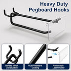 50 Pcs 8 Inch Pegboard Hooks with Label Holder for 1/4 Inch Peg Board - Image 3