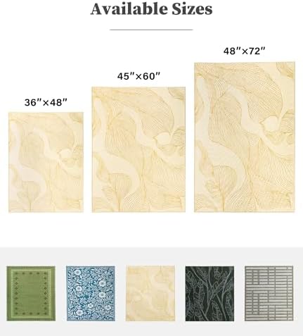 chakme Office Chair Mat for Hardwood Floor, 60"x45" Easy Glide Computer Desk Mat Protector for Rolling Chair Under Desk Rug Nonslip Backing, Machine Wash, (Golden Leaf) - Image 2
