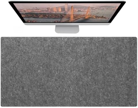 Large Felt Desk Pad Mat Non-Slip Desktop Protector, Table Accessories for Home and Office(Dark Gray,55.1"x23.6") by Unknown