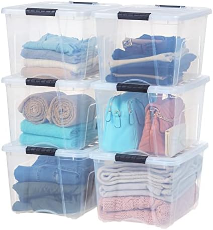 IRIS USA 35 Qt. Letter/Legal File Box with Latching Lid, Navy/Gray by IRISUSA