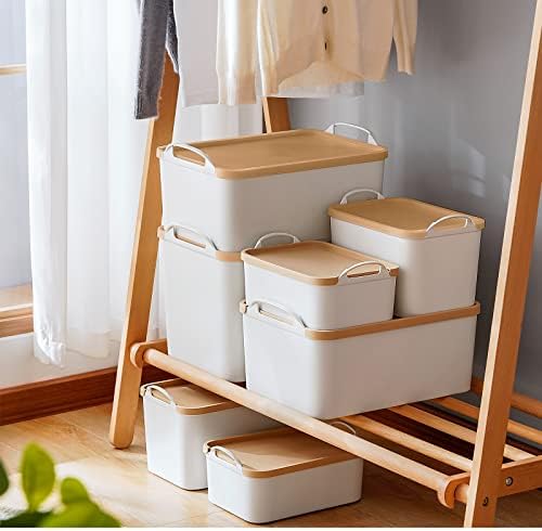 ANMINY White Plastic Storage Bins Baskets with Lids, 12-Pack, 2XL+4L+2M+4S - Image 2
