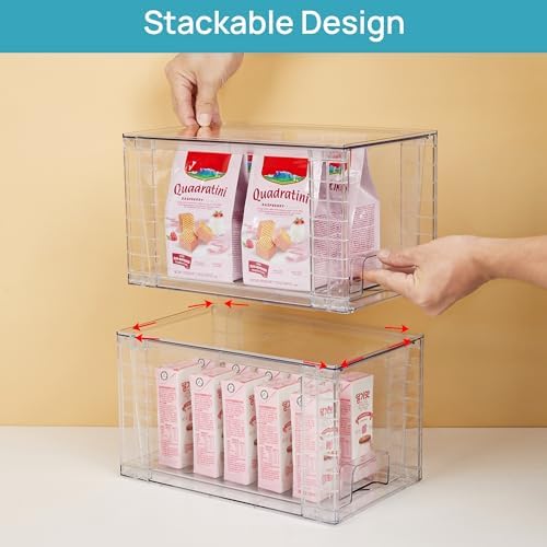 Vtopmart 4 Pack Stackable Clear Pantry Storage Drawers, Large - Image 3