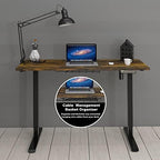 SHW 48-Inch Electric Height Adjustable Sit to Stand Desk, Rustic Brown - Image 5