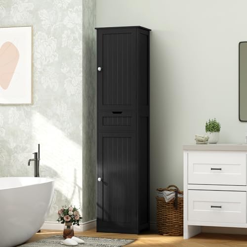 Iwell 66.9" Tall Bathroom Storage Cabinet with 2 Doors & 1 Drawer - Image 7