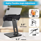 AboveTEK Business Kiosk Aluminum Tablet iPad Stand, 360° Swivel Tablet & Phone Holders for Any 4"-15.6" Display Tablets/Cell Phones/Portable Monitor, Sturdy for Store POS Office (Grey) - Image 4