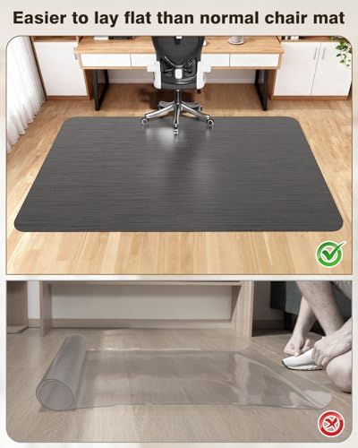 Blvornl Ultra Large Office Chair Mat for Hardwood Floor, Rolling Chair Mat for Hard Wood, Large Anti-Slip Hard Floor Protector, Heavy Duty Computer Desk Rug for Office and Home 47.2"*60" Black - Image 5