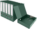 HUA JIE 6 Pack A4 Storage File Boxes Plastic Archives Cases with Clip,Green by HUA+JIE