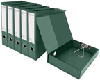HUA JIE 6 Pack A4 Storage File Boxes Plastic Archives Cases with Clip,Green by HUA+JIE