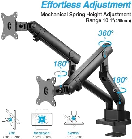 AVLT Laptop & Monitor Arm Desk Mount for 17-38" Screens - Black - Image 5