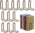 Sanwarm Bookends, 12 Pack Metal, for Home Office Desk Shelves Modern Brown by SanwarmHomeDecor