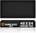 Gamer Boss - Gaming Mouse Pad - 48 x 24 Inches - 4mm Thick with Stitched Edges, Non-Slip Rubber Base, Premium Cloth Mousepad, Desk Mat for Laptop, Keyboard, Computer & PC (Mega, Black) by GamerBoss
