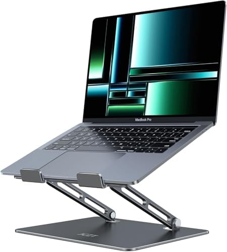 JCZT Adjustable Laptop Stand, Aluminum Laptop Stand for Desk, Classic Grey by JCZT
