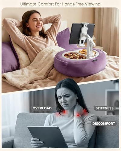 Miledi Tablet Pillow Stand for Bed with 360° Rotating Holder, Purple - Image 2