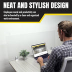 OBEX Frosted Acrylic Desk Mounted Privacy Panel, 12" x 72", Frosted - Image 2