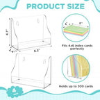Dunzoom 4 Pack 4x6 Index Card Holder, 2-in-1 Desk & Wall Mounted Acrylic Index Card Display Stand, Includes Screws & Anchors, Clear Notecard Postcard Recipe Organizer for Office, Business, Classroom - Image 2
