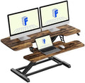 FLEXISPOT Standing Desk Converter 42" Extra Large Desk Riser, Spacious Desktop Riser Sit Stand Computer Workstation with Wide Keyboard Tray, Ergonomic Height Adjustable Stand Up Desk Converter, Black by Unknown