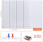 Cork Boards for Walls 48" x 36" Felt Board Alternative, 12 Pack Felt Wall Tiles Bulletin Board, Large Cork Board for Office Pin Board Tack Board Cork Boards - Image 2