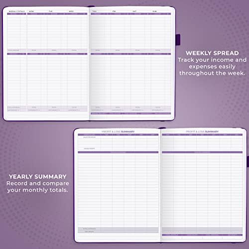 Clever Fox Income & Expense Tracker, Business Ledger 5.8x8.3 Purple - Image 5