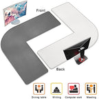 Chihein L-Shaped Desk Pad, Corner Desk Mat (49.2”+ 49.2”) x 15.7”, Computer Office Mouse pad Writing Table Pad for Home Office - Gray/White - Image 5